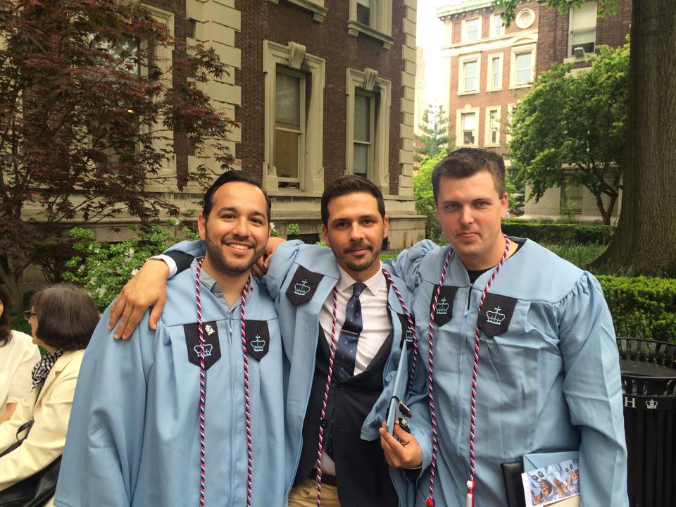 Karim at Columbia University graduation with fellow GI Bill recipients