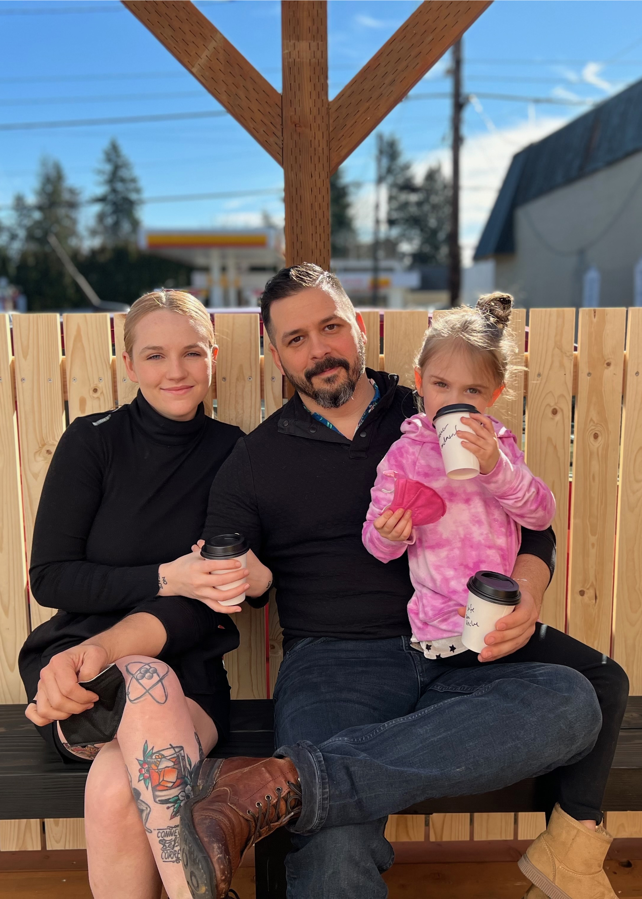 Karim Delgado with his family